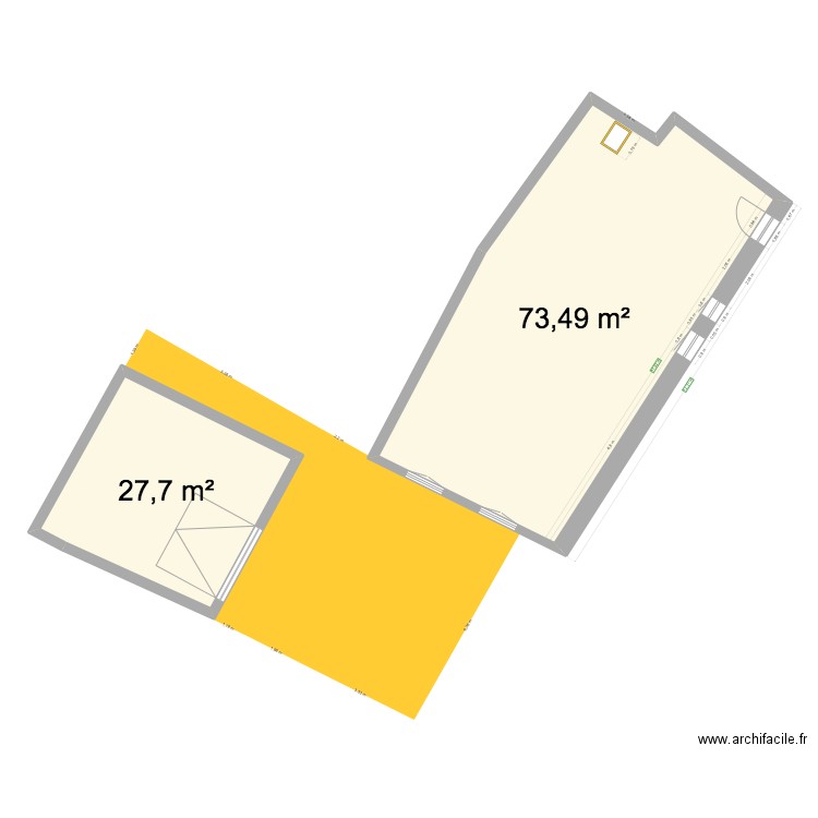 projet fenêtre et cloture. Plan de 2 pièces et 101 m2