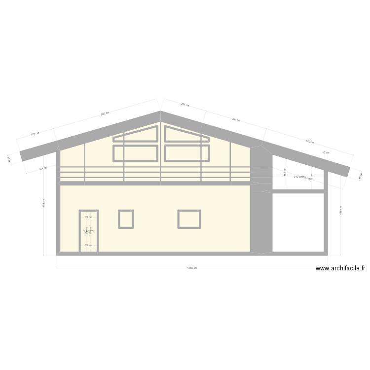 Facade projetée 4.0. Plan de 34 pièces et 53 m2