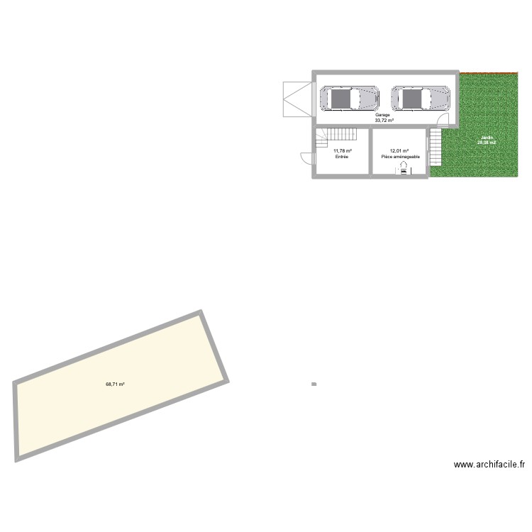 Maison Hochfelden RDC bis. Plan de 4 pièces et 126 m2