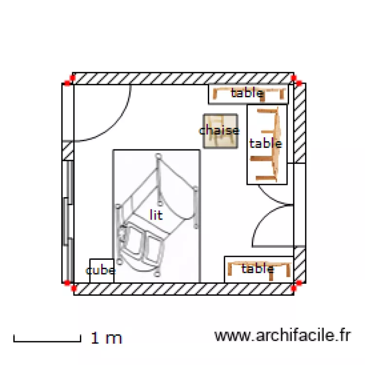 chambre Margot 2. Plan de 