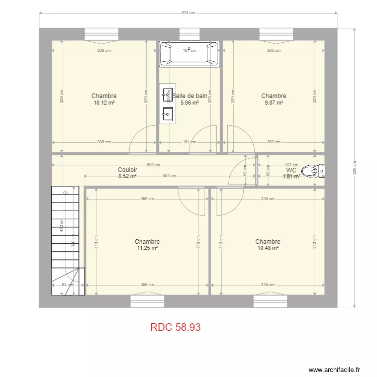 vellumylum ETAGE plailly SANS CH RDC. Plan de 