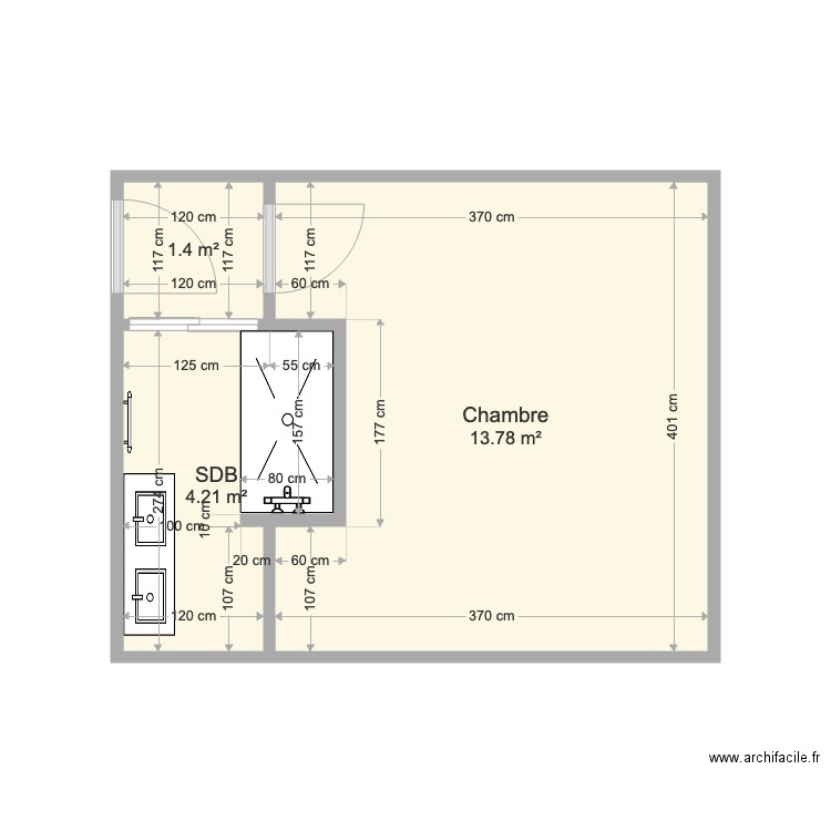 bertrand sdb. Plan de 0 pièce et 0 m2