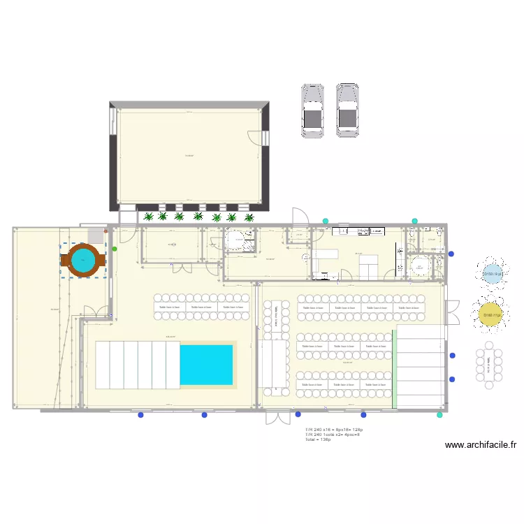 salle piscine couvert . Plan de 