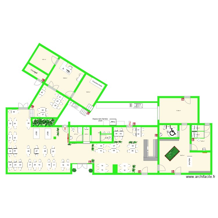 Plan 98 places avec HANDI arrière. Plan de 0 pièce et 0 m2