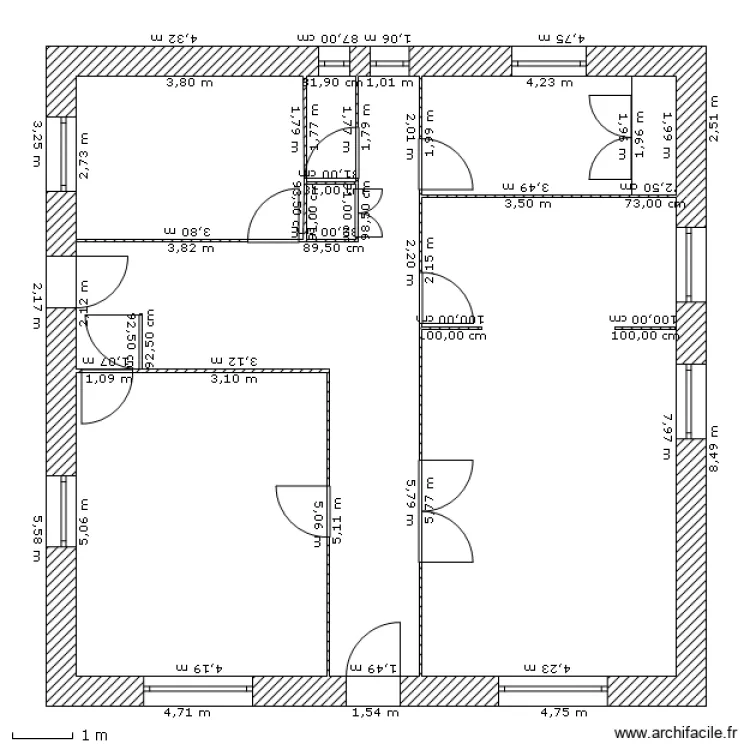 Le bas avec mesures. Plan de 