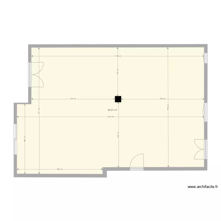 Sans cloisons avec cotes. Plan de 