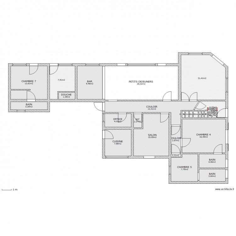 HOTEL REZ DE CHAUSSEE. Plan de 0 pièce et 0 m2