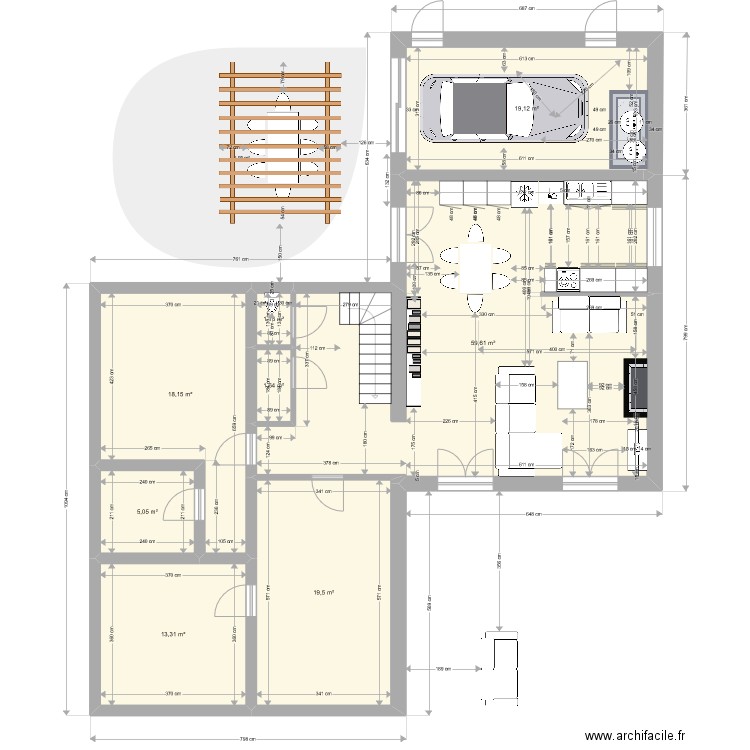 Marcy fevrier sans extension. Plan de 8 pièces et 138 m2