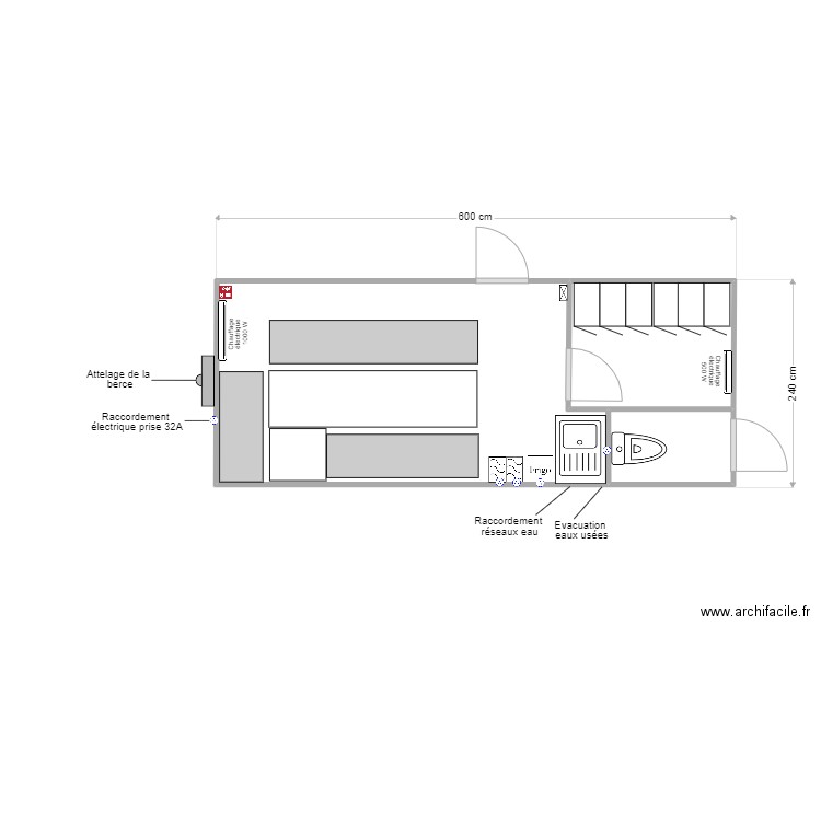 BVA 07. Plan de 3 pièces et 14 m2