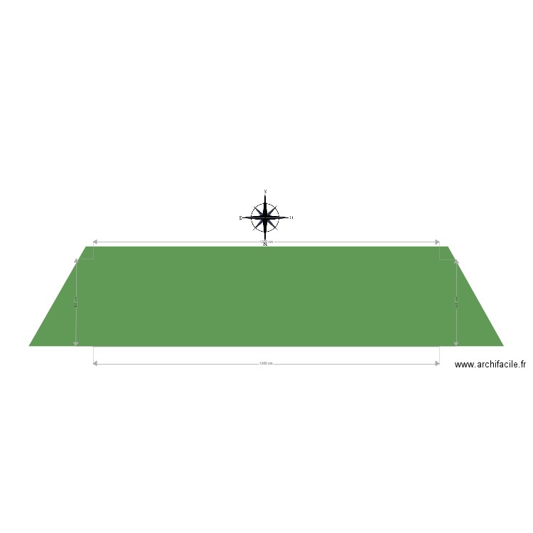 plan de facade  nord. Plan de 1 pièce et 32 m2