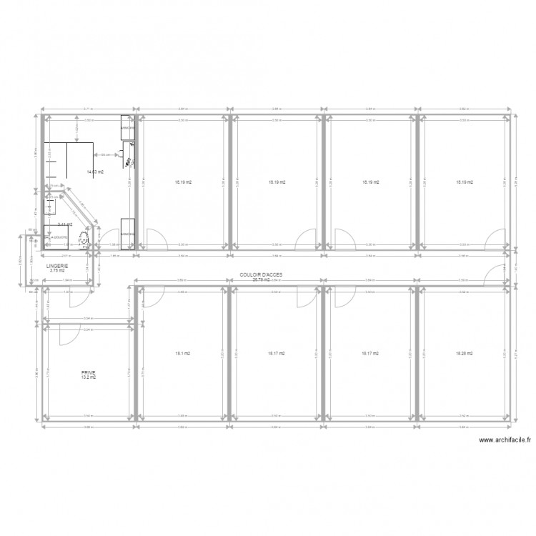 HOTEL LE GRAND CHENE AILE DROITE. Plan de 0 pièce et 0 m2