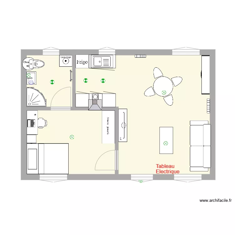 Marnaz 3 logt F2 RDC. Plan de 