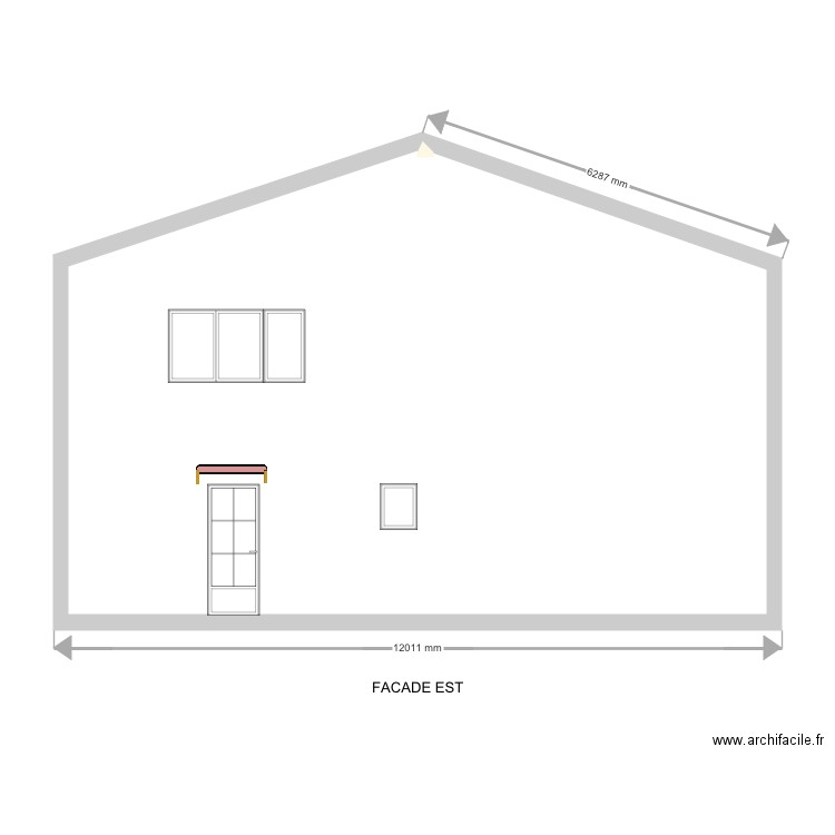 FACADE EST . Plan de 0 pièce et 0 m2