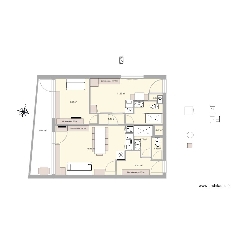 les 2 alpes 3b. Plan de 0 pièce et 0 m2