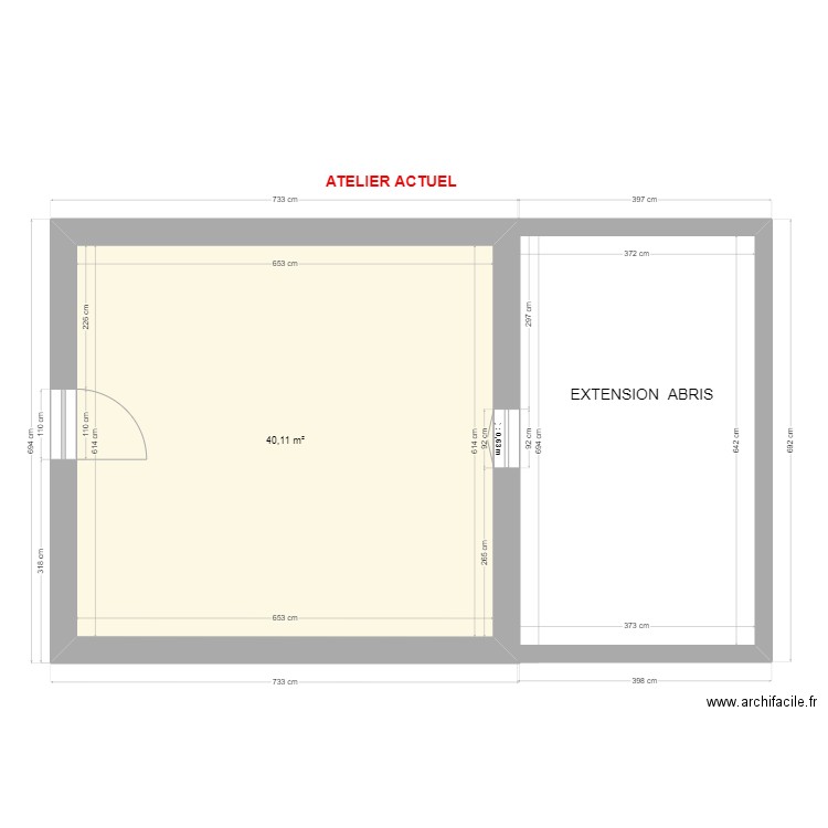GOURSAT - R+1 Atelier ACTUEL. Plan de 0 pièce et 0 m2