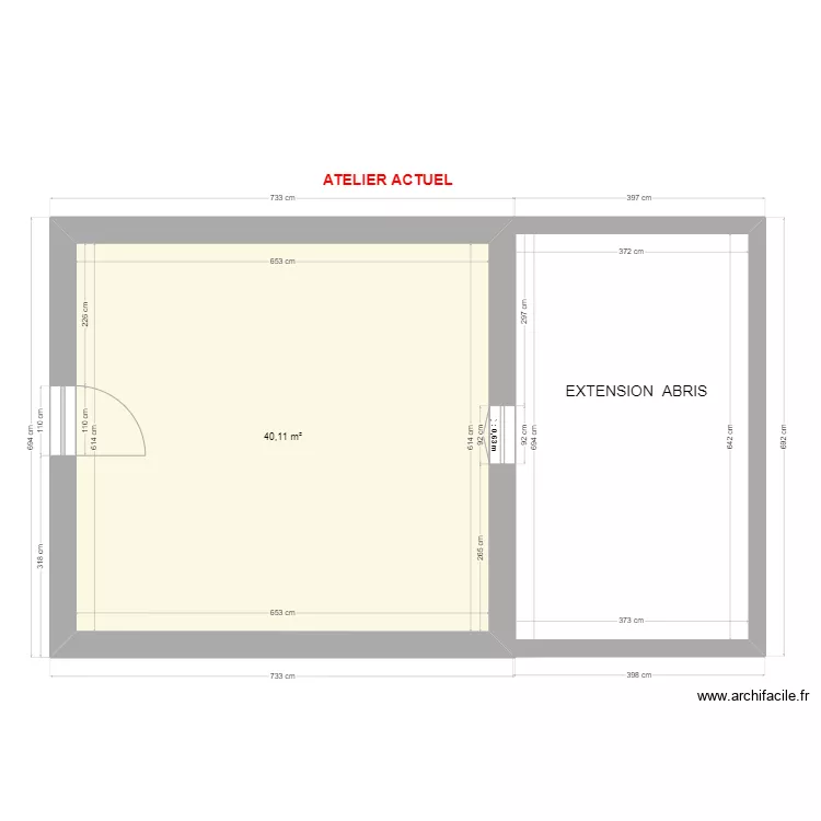 GOURSAT - R+1 Atelier ACTUEL. Plan de 
