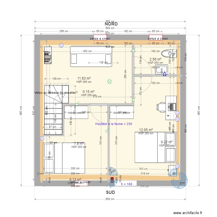 etage Pinceloup 2 Option1. Plan de 0 pièce et 0 m2