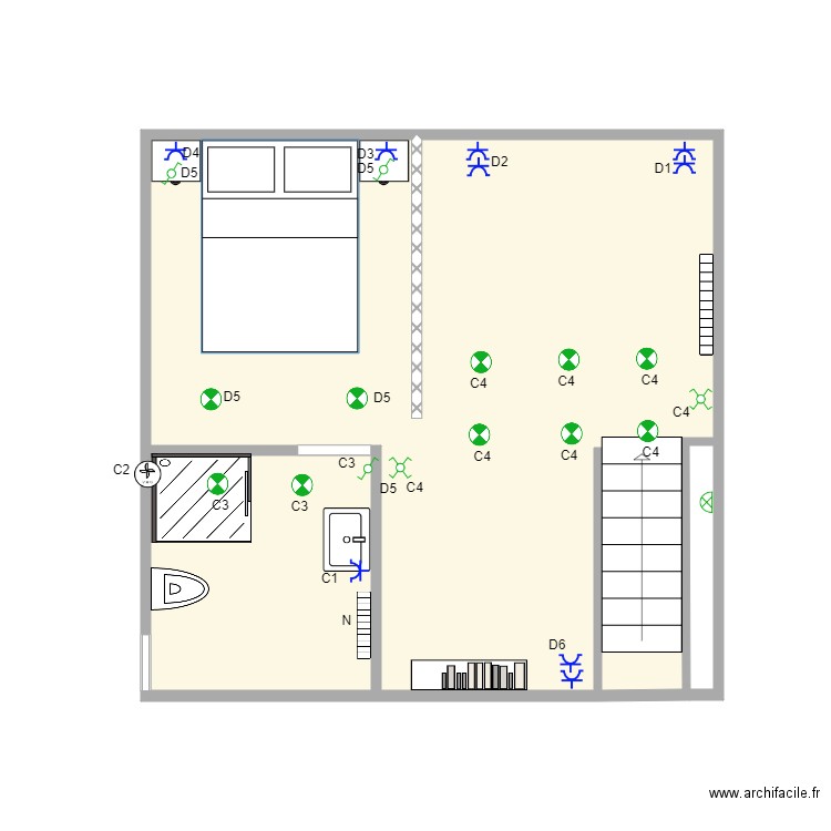 chgenape. Plan de 2 pièces et 23 m2