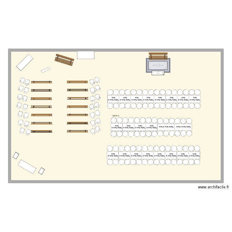 Salle Mariage. Plan de 1 pièce et 289 m2