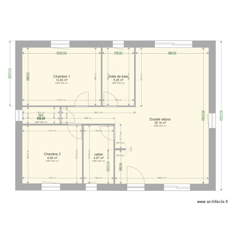 ACR BOURLET. Plan de 6 pièces et 70 m2