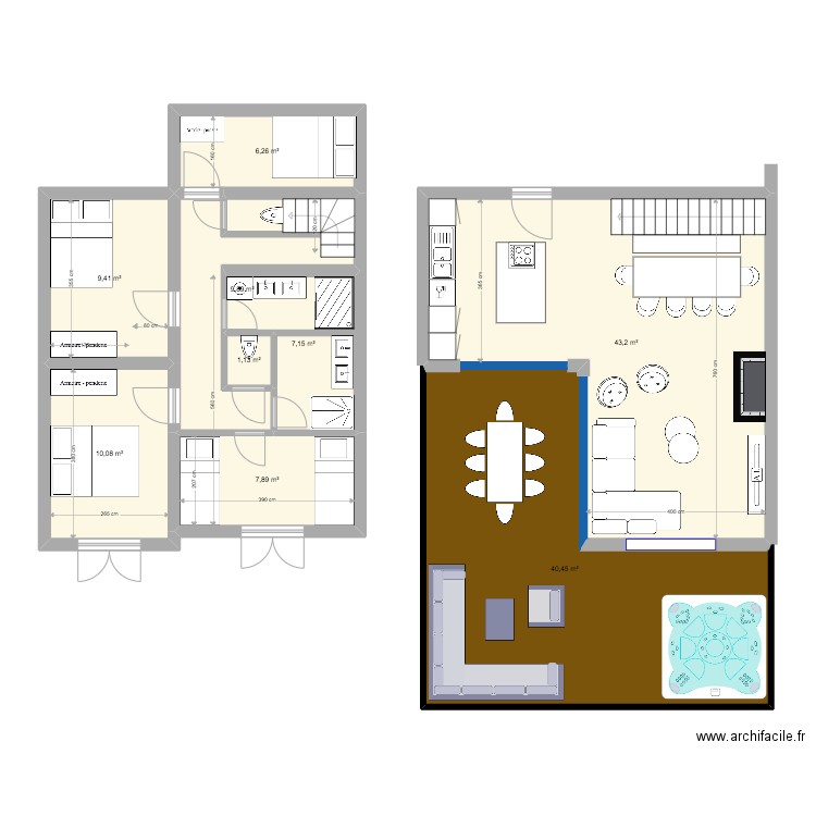 Serravalle final. Plan de 9 pièces et 135 m2