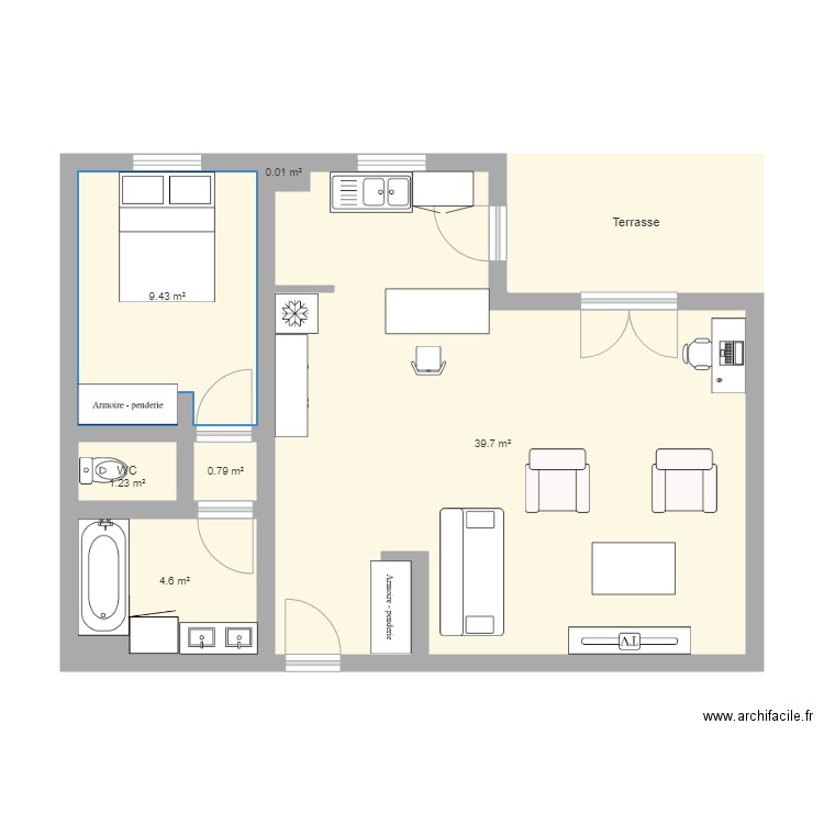 appartement version flo . Plan de 0 pièce et 0 m2