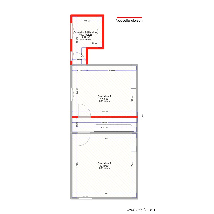 PAULETTE r+1. Plan de 3 pièces et 40 m2