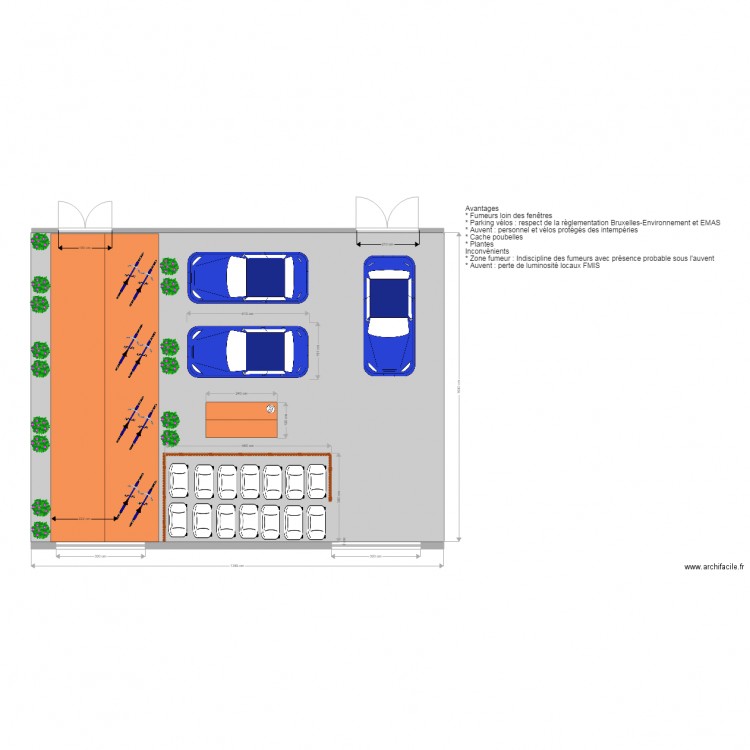 Nouvelle entrée du personnel aménagement version 2. Plan de 0 pièce et 0 m2