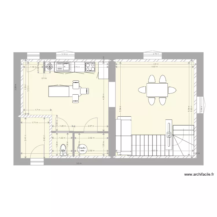 Appartement Rochotte. Plan de 