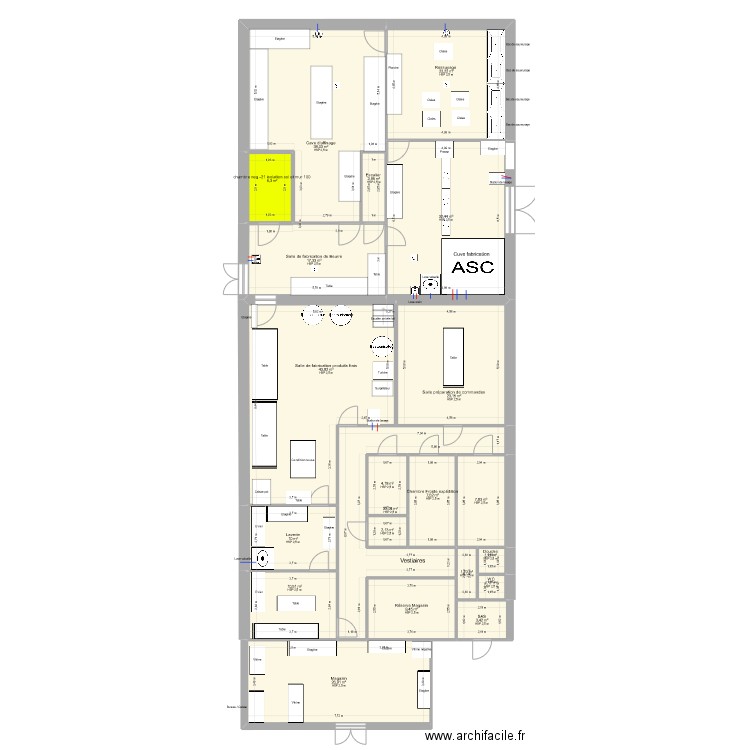 plan net. Plan de 21 pièces et 295 m2