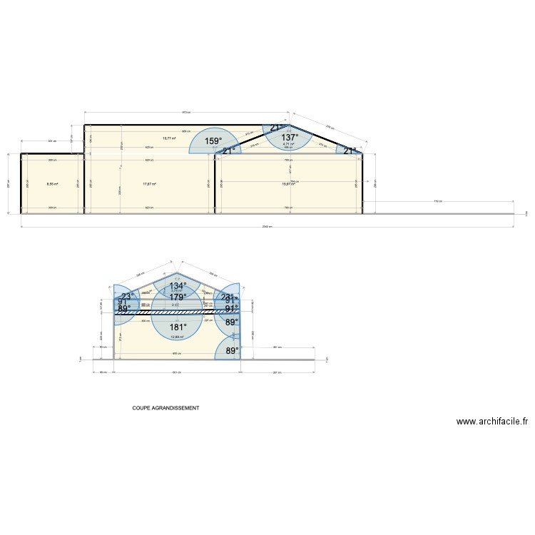 REBUFFAT COUPE 1. Plan de 8 pièces et 81 m2