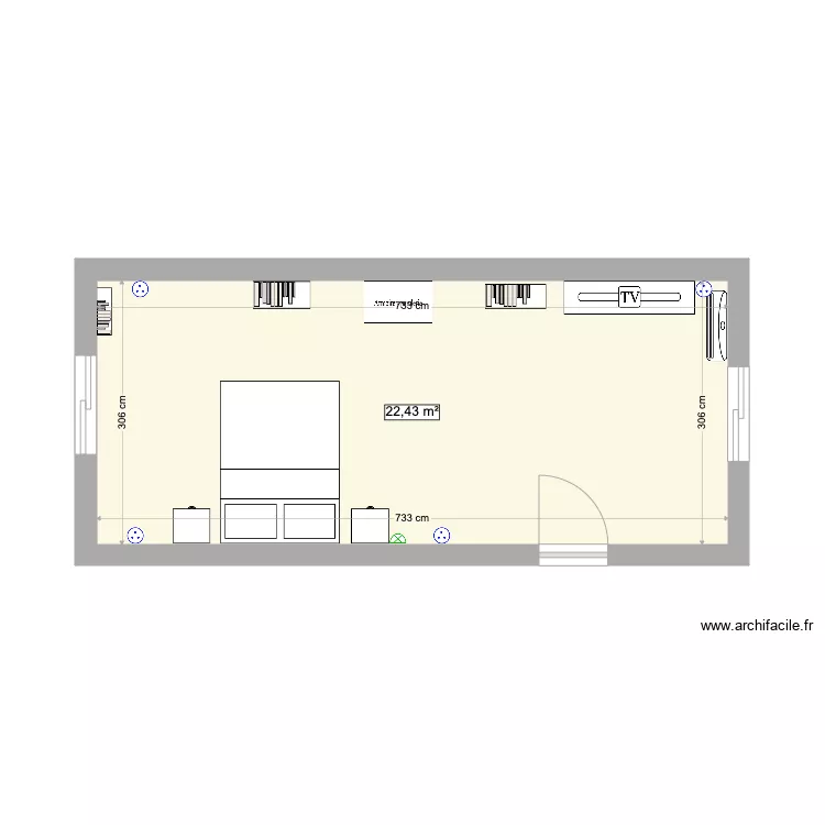 Chambre. Plan de 