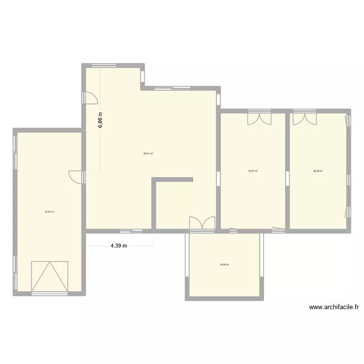MAISON THOMAS EBAUCHE. Plan de 5  et 210 m²