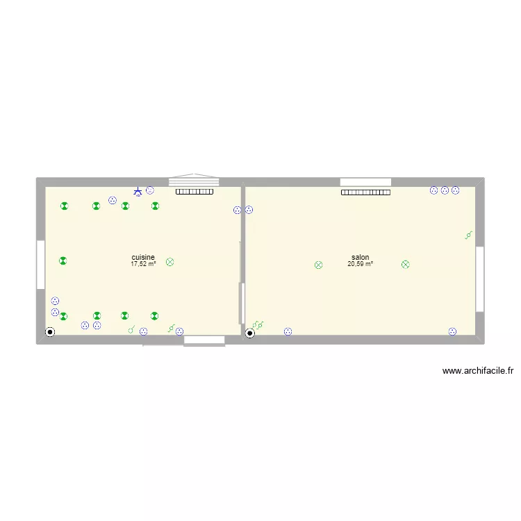 loic cuisine salon. Plan de 