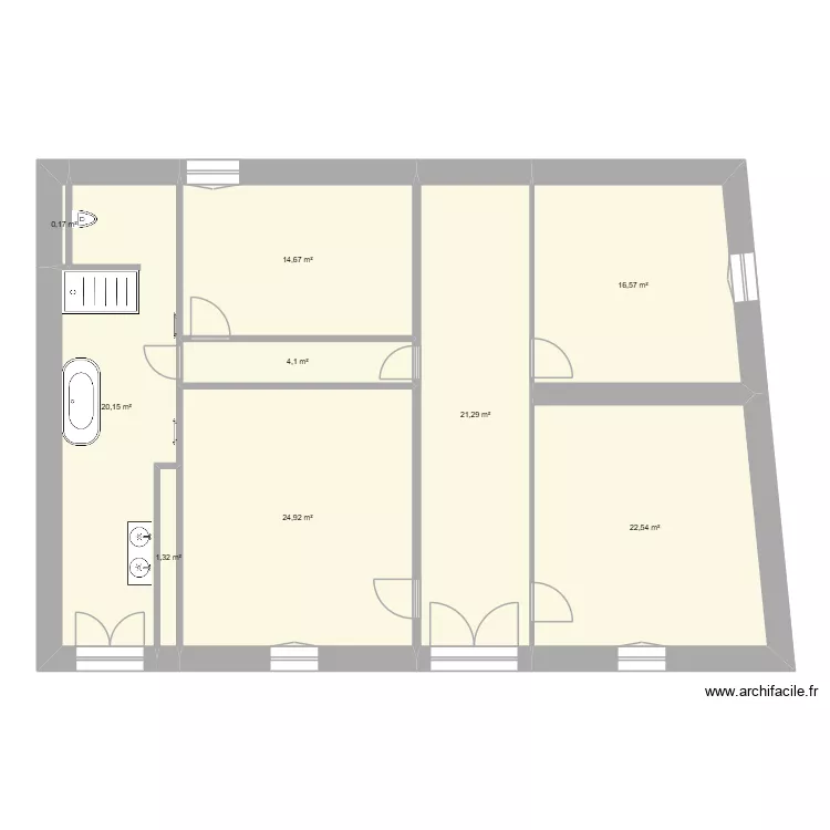 ANGAIS etage. Plan de 9  et 126 m²