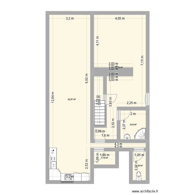 appart maman. Plan de 5 pièces et 82 m2