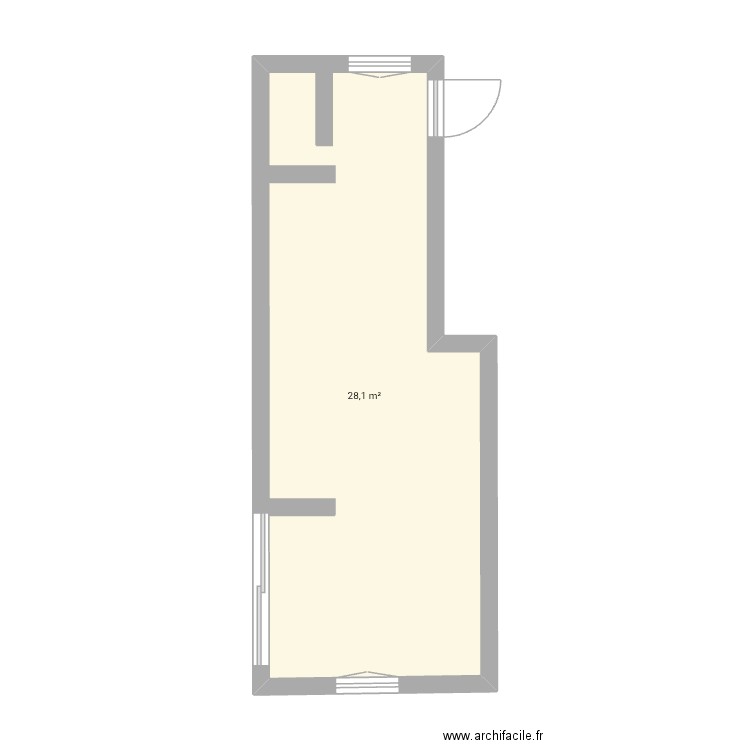 Rénovation. Plan de 1 pièce et 28 m2