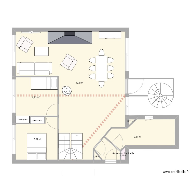 Ax Hotel Avant. Plan de 10 pièces et 113 m2