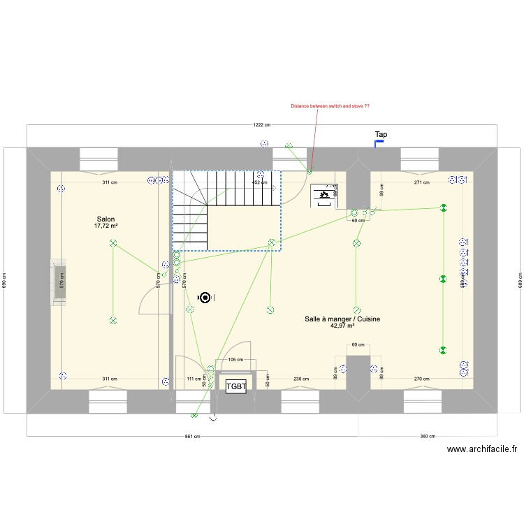 Joanne Rdc. Plan de 3 pièces et 61 m2