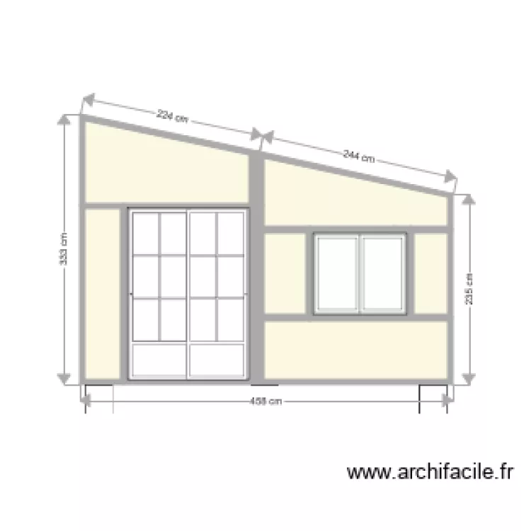cabane étang pignon nord. Plan de cabane étang pignon nord. Plan de