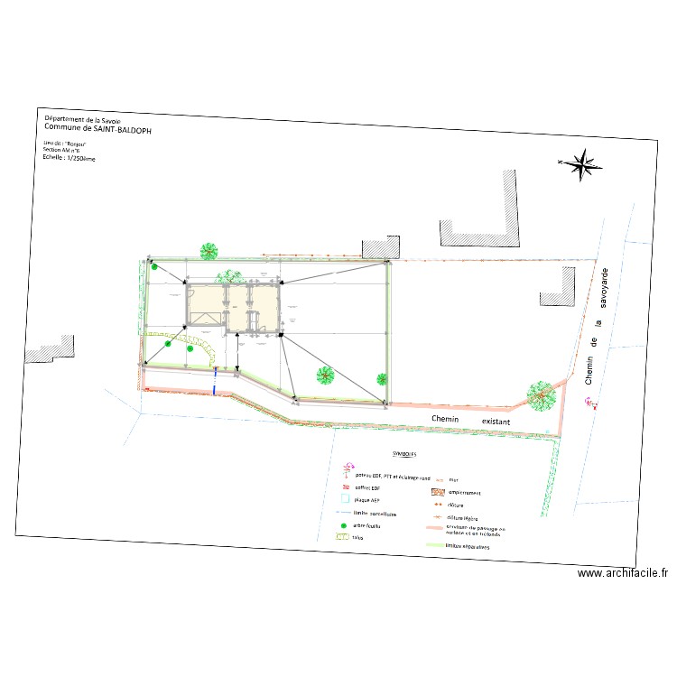Plan maison avec plan de masse. Plan de 0 pièce et 0 m2