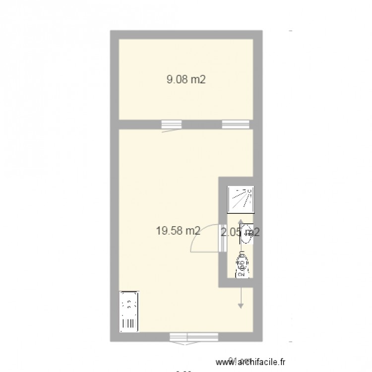 soubiran RDC existant. Plan de 0 pièce et 0 m2