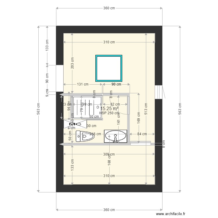 amenagement douche sous comble6 a. Plan de 0 pièce et 0 m2