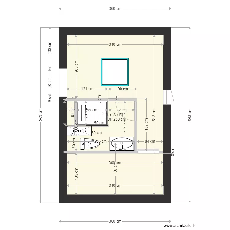 amenagement douche sous comble6 a. Plan de 