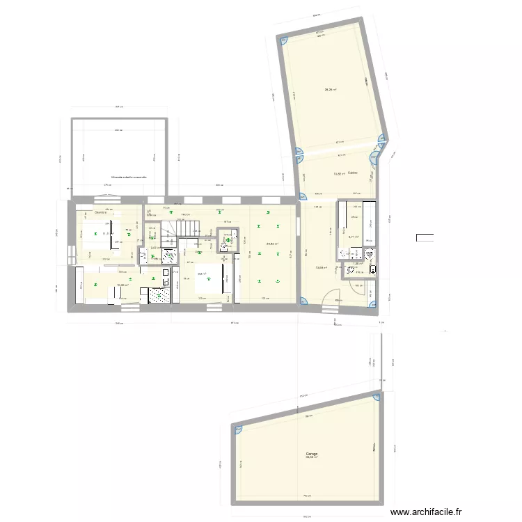 Maison Trezien Plan Version Kalou bas avril 2023. Plan de 
