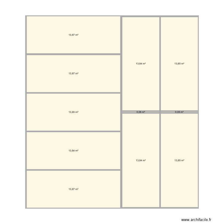 sous sol . Plan de 11 pièces et 125 m2