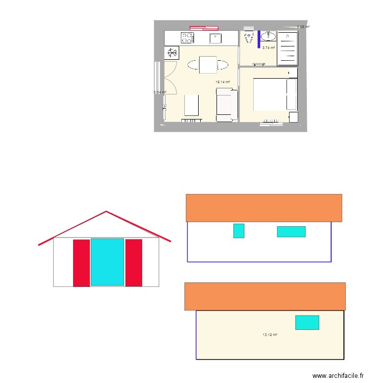 studio garage. Plan de 0 pièce et 0 m2
