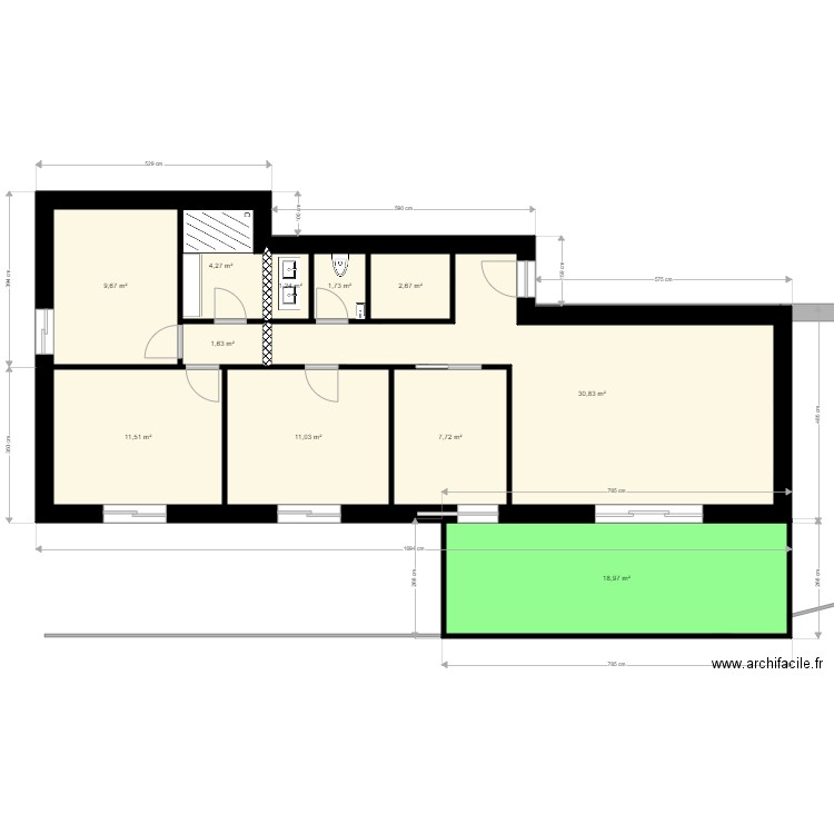 dede. Plan de 0 pièce et 0 m2