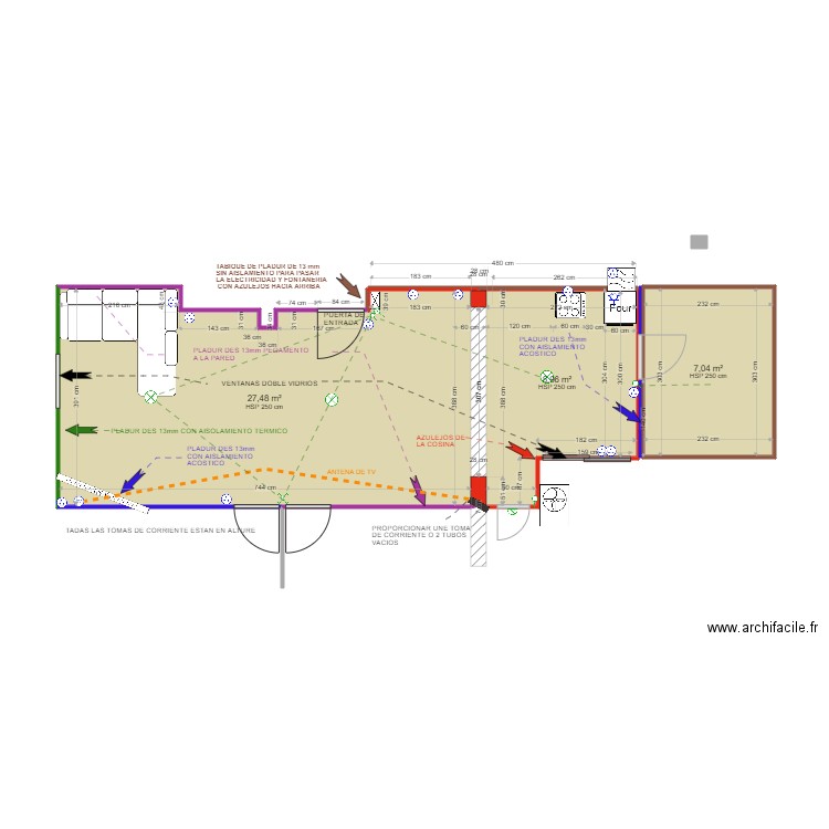 CUISINE S A MANGER 2. Plan de 3 pièces et 43 m2