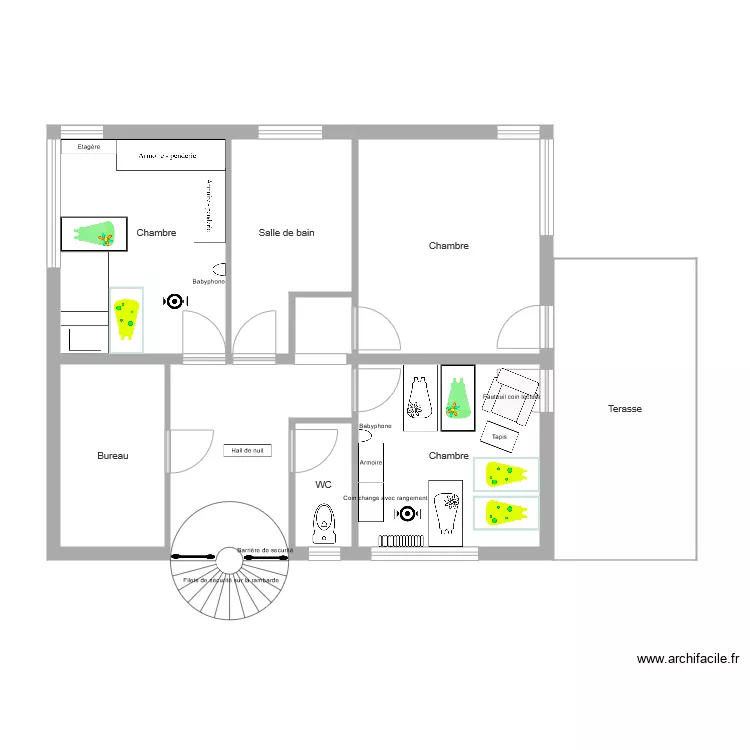 1er &eacute;tage Mimi. Plan de 